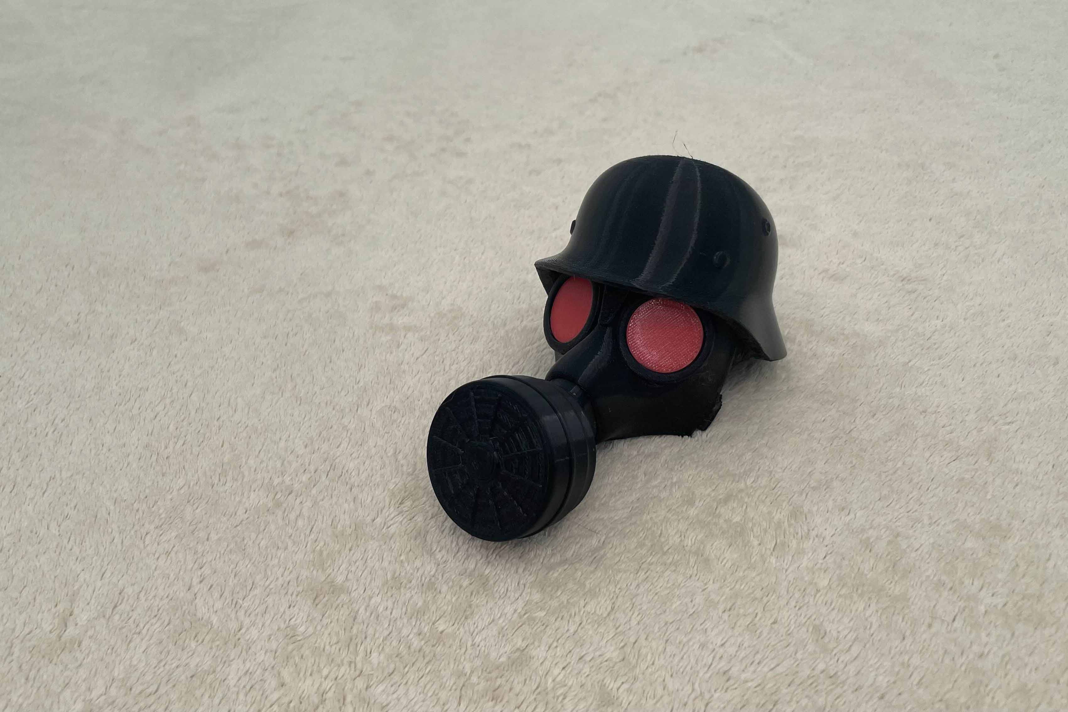 Gas mask tow-hitch ornament