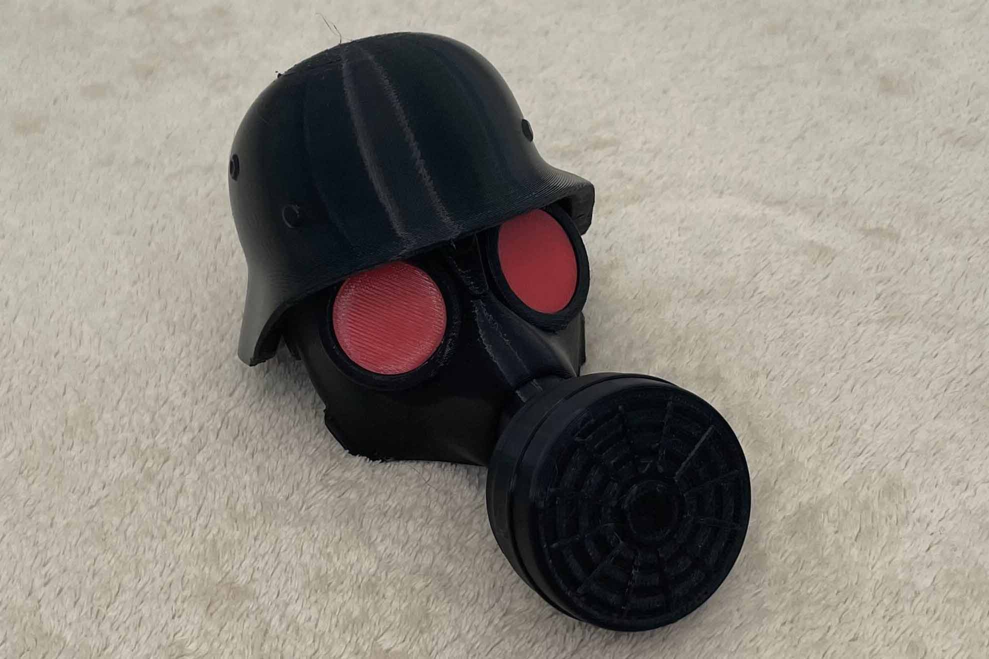 Gas mask tow-hitch ornament