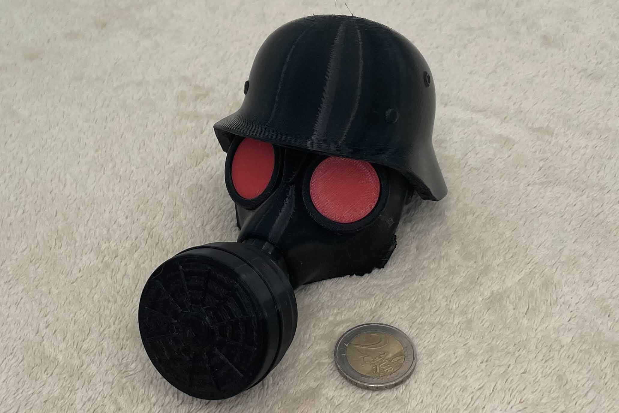 Gas mask tow-hitch ornament
